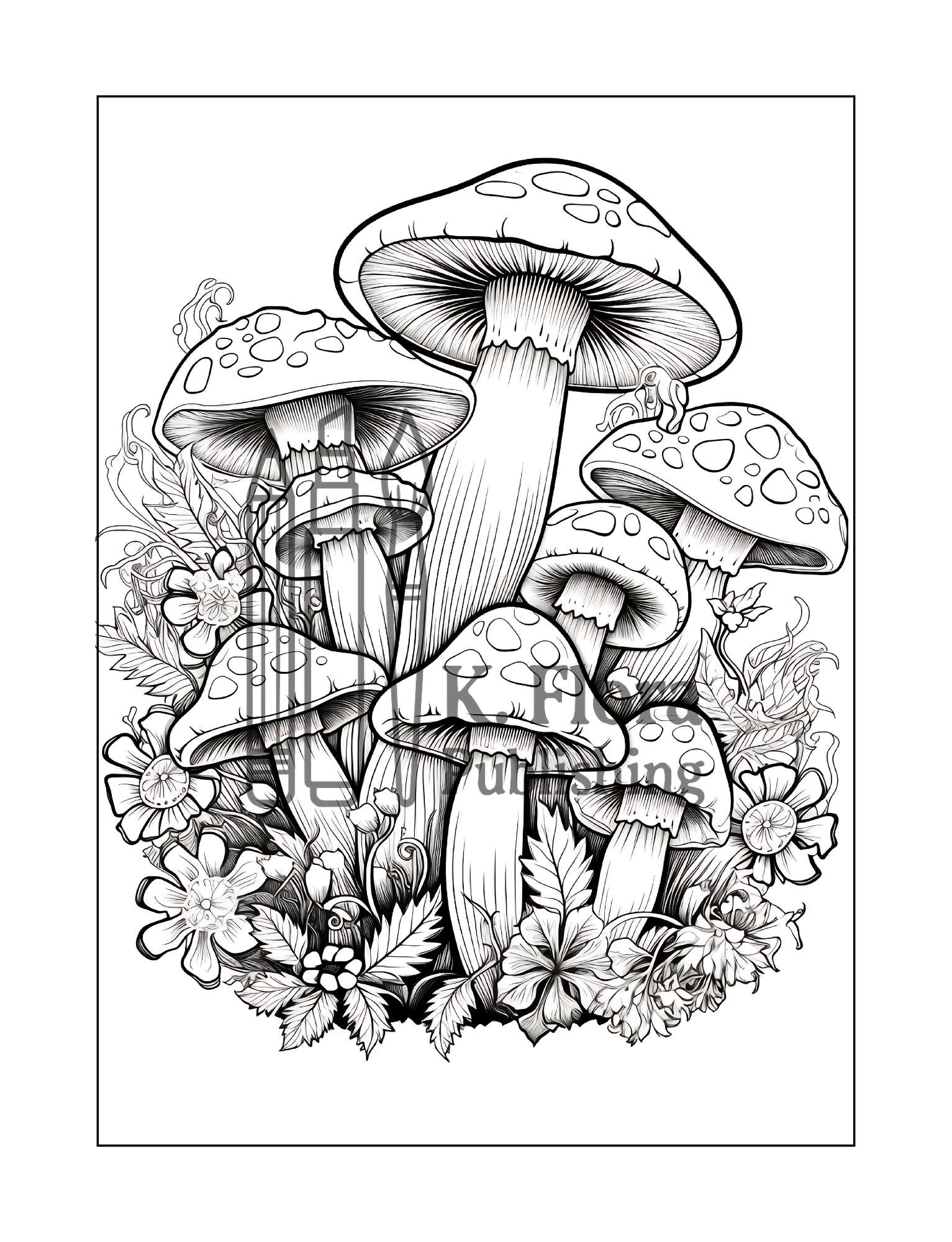 Mushroom Coloring Book for Adults - Image 2