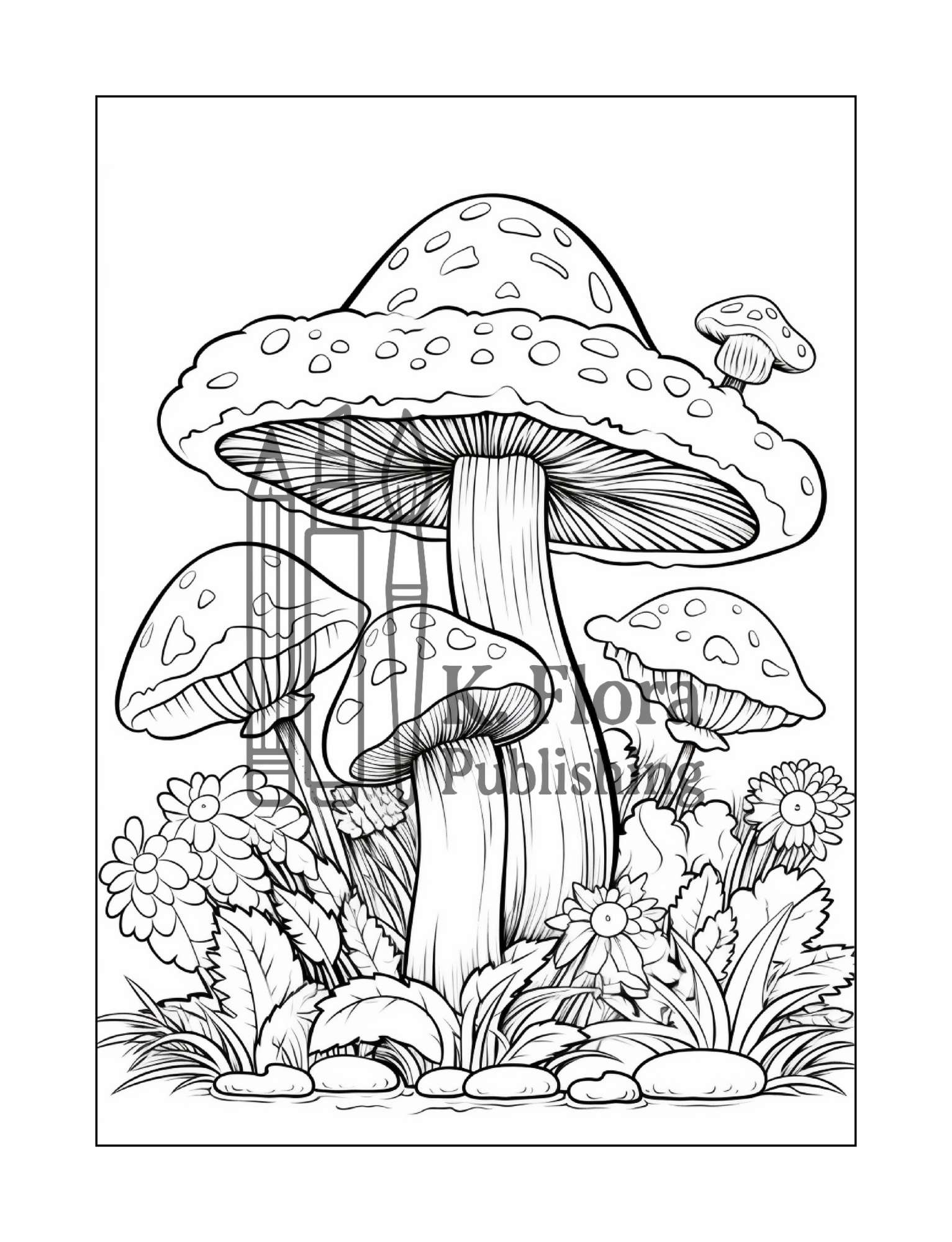 Mushroom Coloring Book for Adults - Image 3