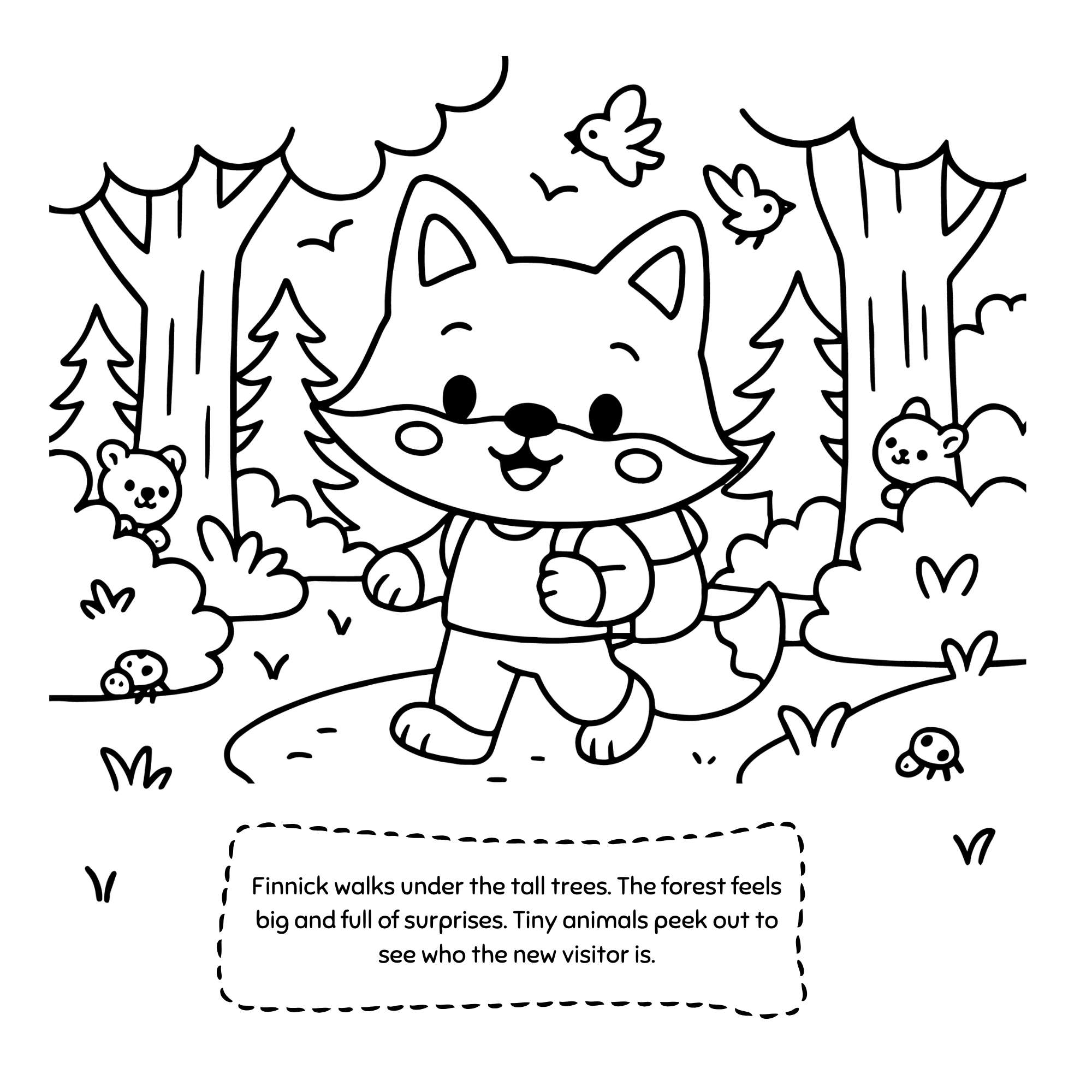 Finnick’s Forest Adventure Cute Coloring Book for Kids Ages 4–8 - Image 3