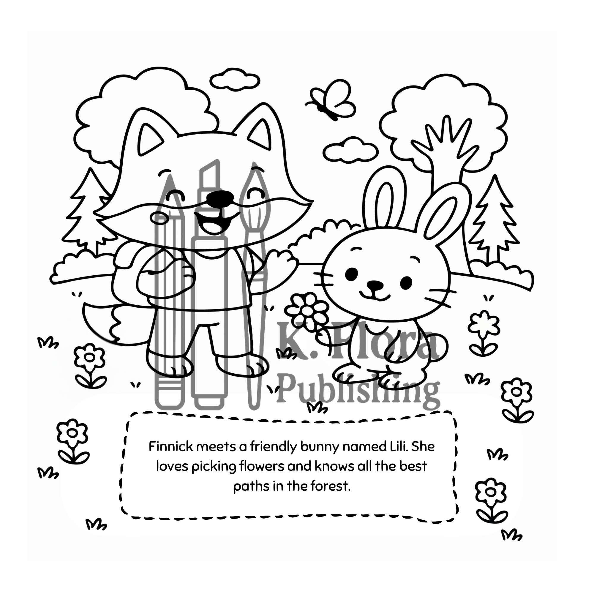 Finnick’s Forest Adventure Cute Coloring Book for Kids Ages 4–8 - Image 4