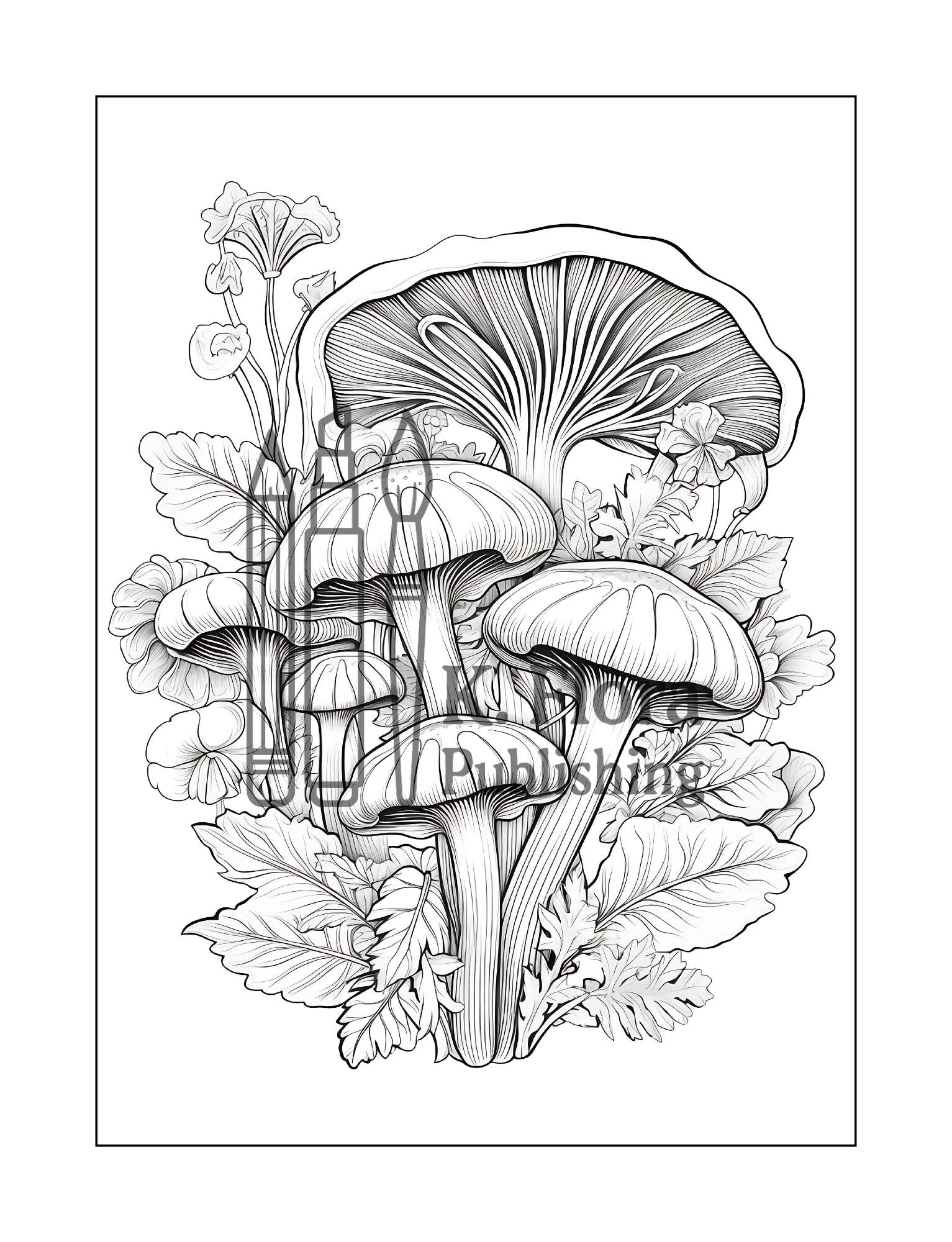 Mushroom Coloring Book for Adults - Image 6