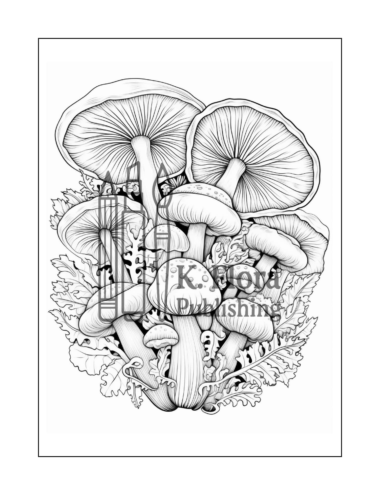 Mushroom Coloring Book for Adults - Image 8