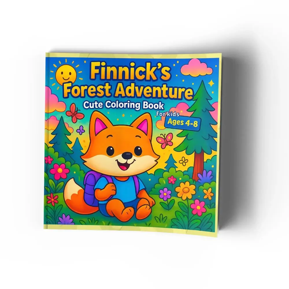 Finnick’s Forest Adventure Cute Coloring Book for Kids Ages 4–8
