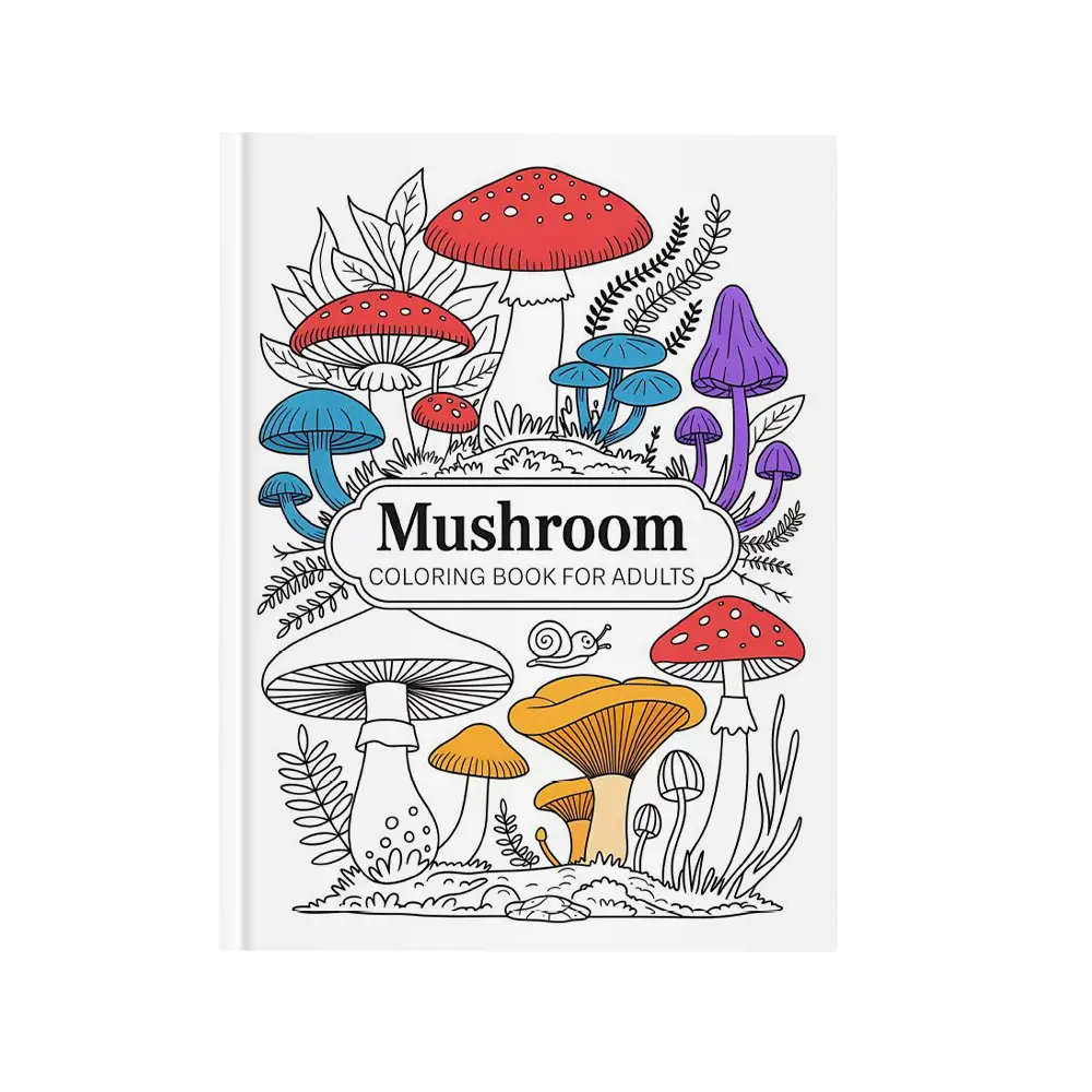 Mushroom Coloring Book for Adults